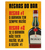 Placa Metálica - Regras do Bar