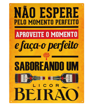 Placa Metálica - Não Espere pelo Momento Perfeito
